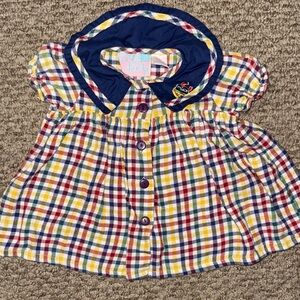 Fine & Dandy Vintage Kids Plaid School ABC Dress 24m